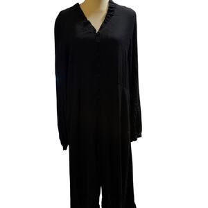 Anthropologie x Second Female Black Maxi Dress, Romantic Ruffle, Size Large